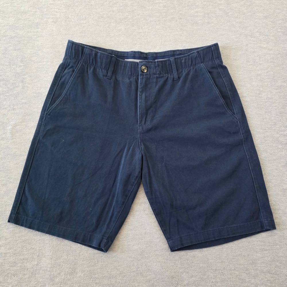 Nat Nast Mens Navy Blue Cotton Chino Shorts Size 32
